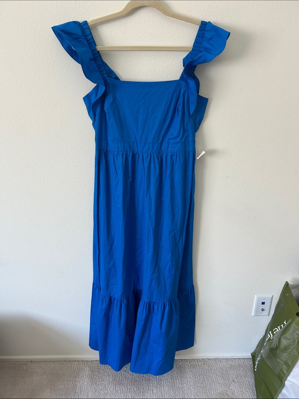 London Times Electric Blue Ruffle Strap Maxi Dress